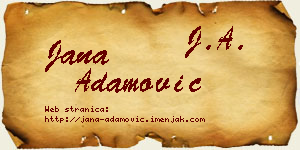 Jana Adamović vizit kartica
